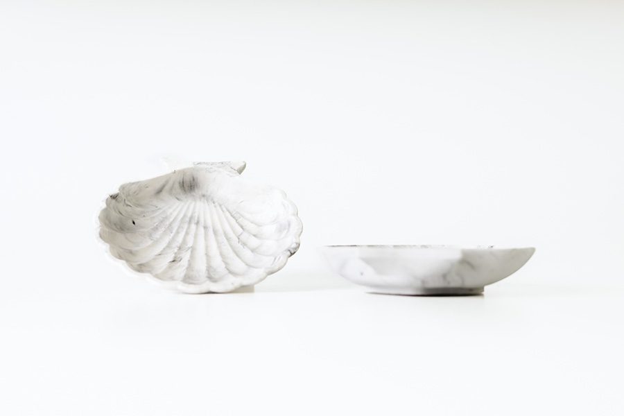 Concha_Conjunto Conjunto de duas conchas em Jesmonite